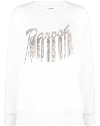 P.A.R.O.S.H. Sweatshirt mit Logo-Verzierung - Weiß