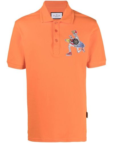 Philipp Plein Poloshirt Met Grafische Print - Oranje