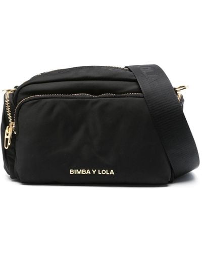 Bimba Y Lola Petit sac à bandoulière à plaque logo - Noir