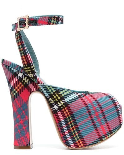 Vivienne Westwood Vargas 160mm Checked Court Shoes - White