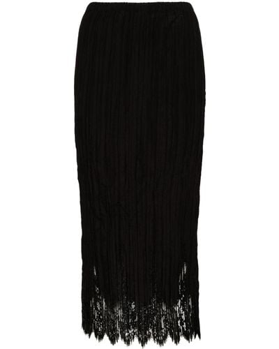 Zimmermann High-waist Pleated Midi Skirt - Black