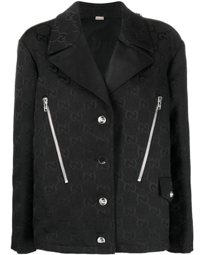 Gucci GG-motif Long-sleeve Jacket - Black