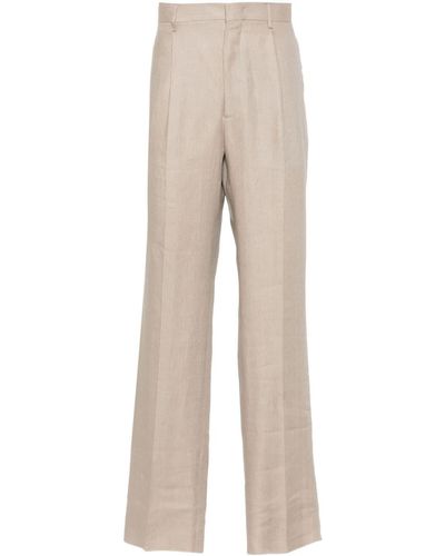Tagliatore Martin Linen Tailored Trousers - Natural