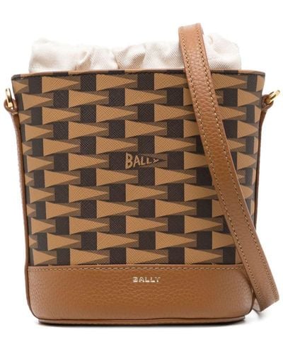 Bally Mini Pennant Bucket Bag - Brown