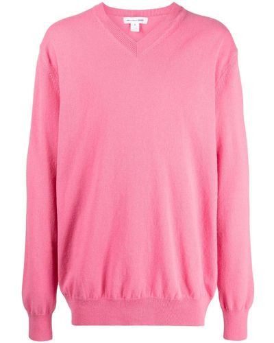 Comme des Garçons Long-sleeve Ribbed Wool Sweater - Pink