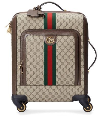 Gucci Beige Monogram GG Garment Bag Suitcase Travel Bag 921gk76