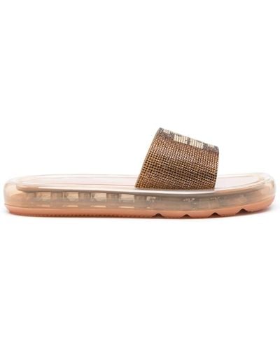 Tory Burch Bubble Jelly Crystal-embellished Slides - Brown