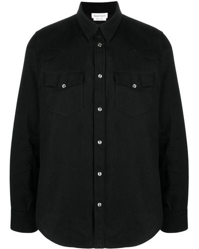 Alexander McQueen Denim Overhemd - Zwart