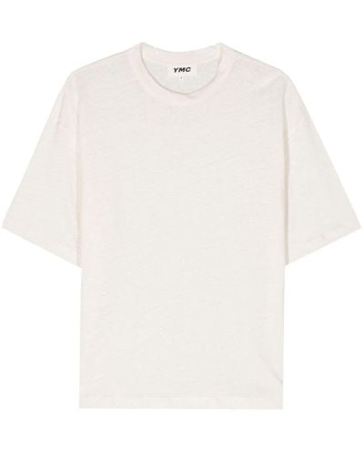 YMC T-shirt Triple en lin mélangé - Blanc