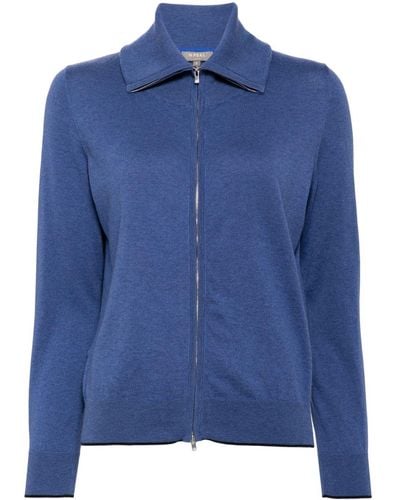 N.Peal Cashmere Zip-up Knitted Cardigan - Blue