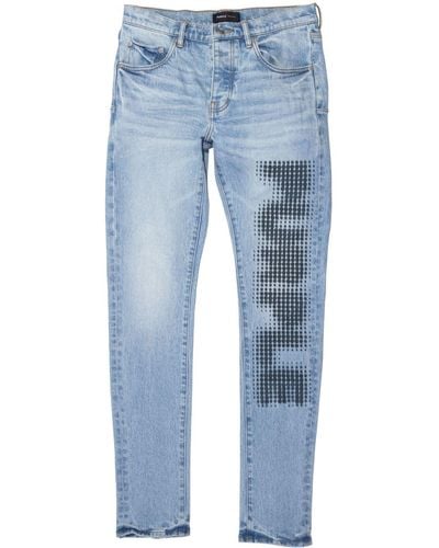 Purple Brand Jeans Halftone Wordmark - Blu