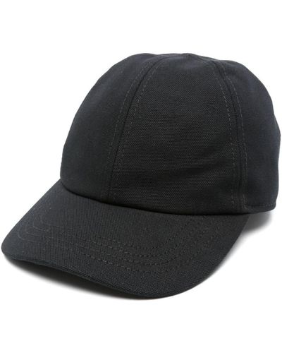 The Attico Embroidered-Logo Canvas Cap - Black