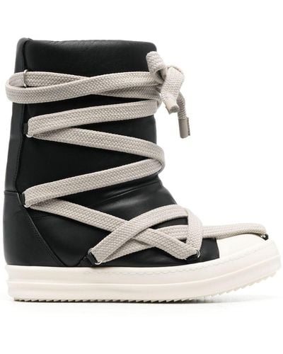 Rick Owens Jumbo Puffer Mega-laced Sneaker Boots - Black