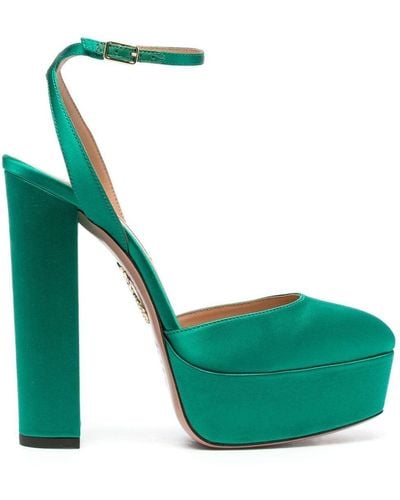 Aquazzura So High Plateau 140mm Court Shoes - Green
