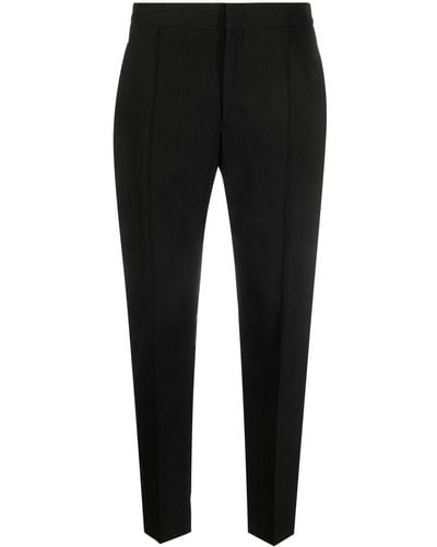 Isabel Marant Pleat-detail Cropped Trousers - Black