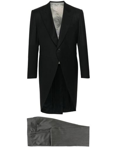 Canali Single-breasted Wool Suit - Black