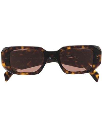 Prada Eckige Sonnenbrille in Schildpattoptik - Braun