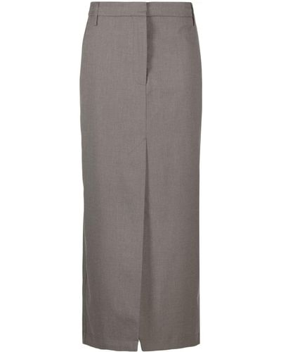Remain Front-split Maxi Skirt - Gray