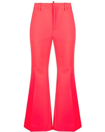 DSquared² Ausgestellte Cropped-Hose - Rot