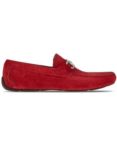 Ferragamo Driver Gancini-ornament Loafers - Red