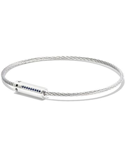 Le Gramme Cable Armband mit Saphiren - Weiß
