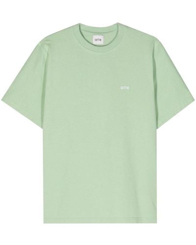 Arte' Teo Back Runner Cotton T-shirt - Green