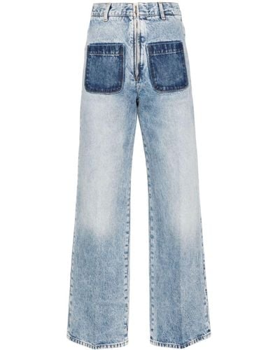 Sandro Slone Straight-Leg-Jeans mit hohem Bund - Blau