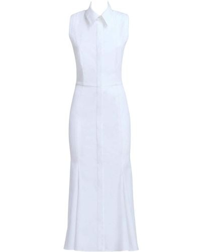 Marni Cut-out Midi Shirt Dress - White