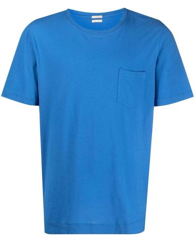 Massimo Alba Camiseta Panarea con bolsillo en el pecho - Azul