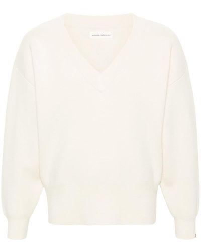 Extreme Cashmere V-neck Wool Sweater - White