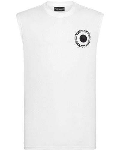 Philipp Plein Logo-appliqué Crew-neck Tank Top - White