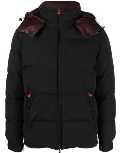 Kiton Gefütterte Kapuzenjacke mit Logo - Schwarz