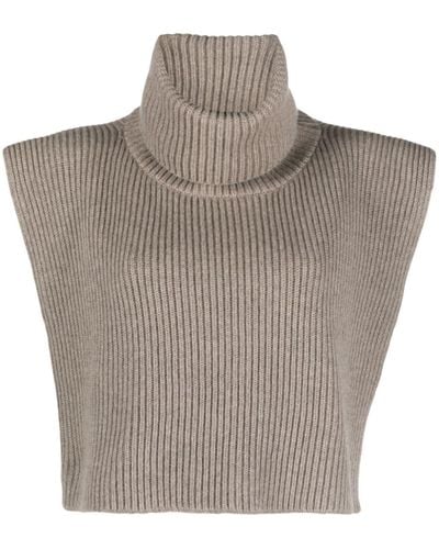 The Row Eppie Roll-neck Cashmere Collar - Grey