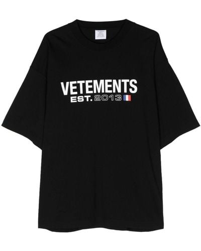 Vetements Camiseta con logo estampado - Negro