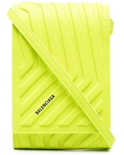 Balenciaga Logo-print Phone Shoulder Bag - Yellow
