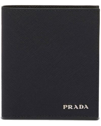 Prada Portefeuille en cuir Saffiano - Noir