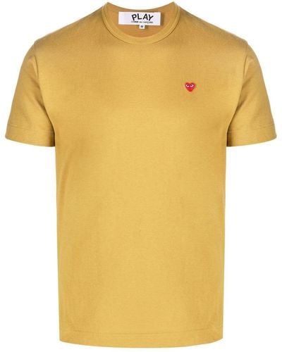 COMME DES GARÇONS PLAY Logo-patch Short-sleeve T-shirt - Yellow