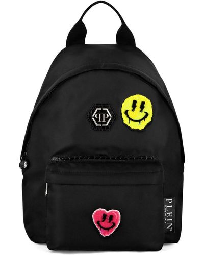Philipp Plein Smile Logo-appliqué Backpack - Black
