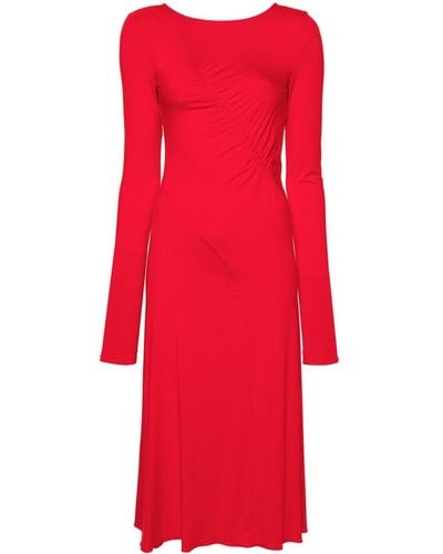 Patrizia Pepe Long-sleeve Midi Dress - Red