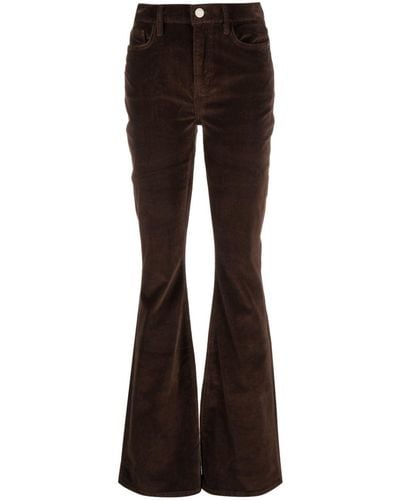 FRAME Le High Velveteen Flared Pants - Brown