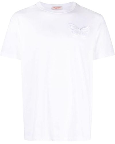 Valentino Garavani Butterfly-appliqué Logo-print T-shirt - White