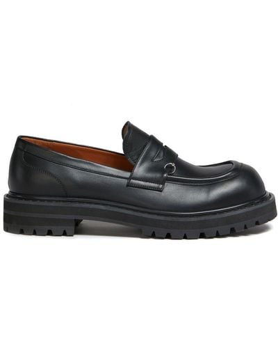 Marni Penny-slot Leather Loafers - Black