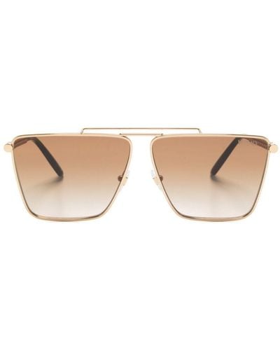 Versace Sonnenbrille mit Oversized-Gestell - Natur