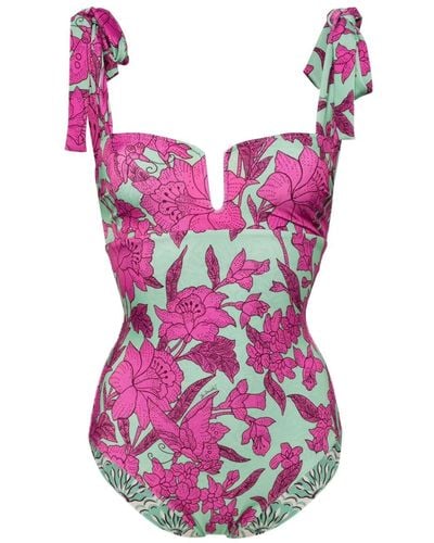 La DoubleJ Floral Print Swimsuit - Pink