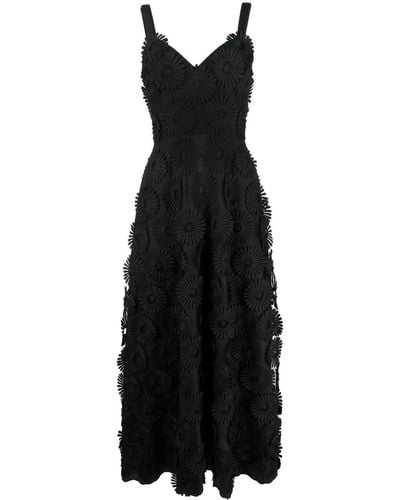 Elie Saab Embroidered Tulle Maxi Dress - Black