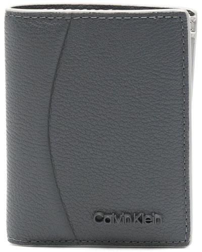 Calvin Klein Rfid Bi-fold Leather Wallet - Grey