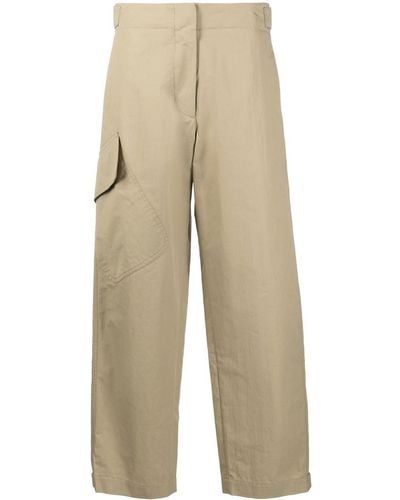 Studio Nicholson Side-patch Pocket Cropped Trousers - Natural