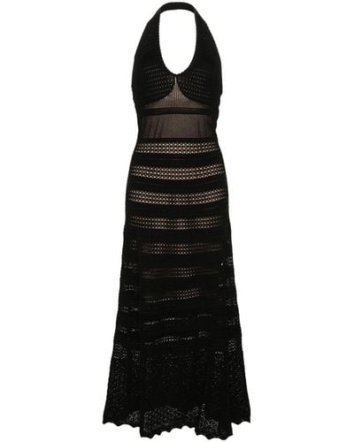 Twin Set Open-knit Maxi Dress - Black