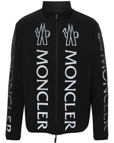 Moncler Gefütterte Ponset Jacke mit Logo-Print - Schwarz