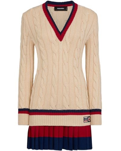 DSquared² Layered Cable-knit Minidress